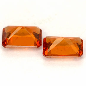 Gemas de granate hessonita naranja natural de  ct, corte esmeralda, VS-SI