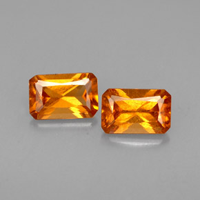 Gemas de granate hessonita naranja natural de  ct, corte esmeralda, VS-SI