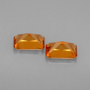 Gemas de granate hessonita naranja natural de  ct, corte esmeralda, VS-SI
