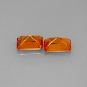 Gemas de granate hessonita naranja natural de  ct, corte esmeralda, SI