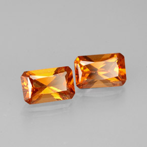 Gemas de granate hessonita naranja natural de  ct, corte esmeralda, VS-SI