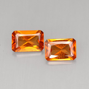 Gemas de granate hessonita naranja natural de  ct, corte esmeralda, VS-SI