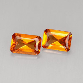 Gemas de granate hessonita naranja natural de  ct, corte esmeralda, VS-SI
