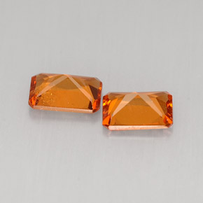 Gemas de granate hessonita naranja natural de  ct, corte esmeralda, VS-SI