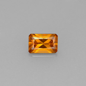 Granate hessonita naranja natural de 0,61 ct, corte esmeralda, VS