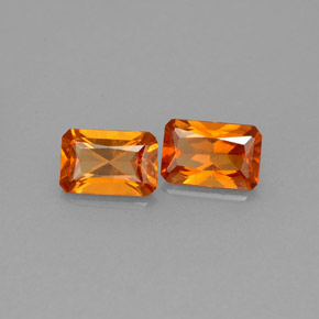 Gemas de granate hessonita naranja natural de  ct, corte esmeralda, VS