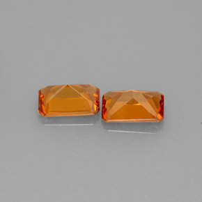 Gemas de granate hessonita naranja natural de  ct, corte esmeralda, VS