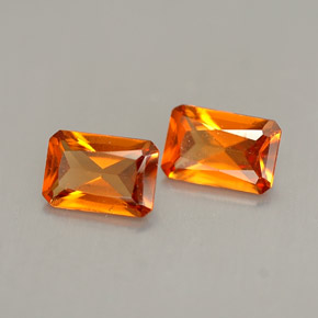 Gemas de granate hessonita naranja natural de  ct, corte esmeralda, VS