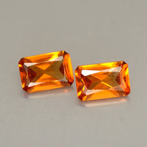 Gemas de granate hessonita naranja natural de  ct, corte esmeralda, VS
