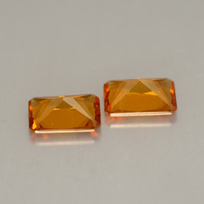 Gemas de granate hessonita naranja natural de  ct, corte esmeralda, VS