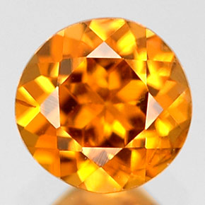 Granate hessonita naranja natural de 0,69 ct, corte redondo, VVS-VS