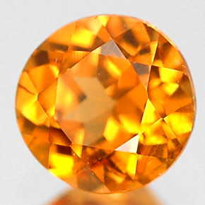 Granate hessonita naranja natural de 0,69 ct, corte redondo, VVS-VS