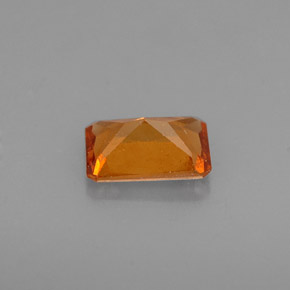 Granate hessonita naranja natural de 0,63 ct, corte esmeralda, VS