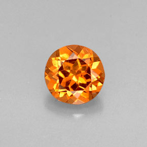 granate hessonita Naranja natural de 0.65 ct, Corte Redondo, VS