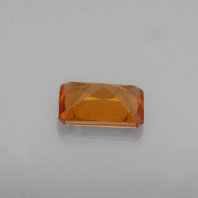 Granate hessonita naranja natural de 0,60 ct, corte esmeralda, VS