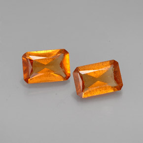 Gemas de granate hessonita naranja natural de  ct, corte esmeralda, VS
