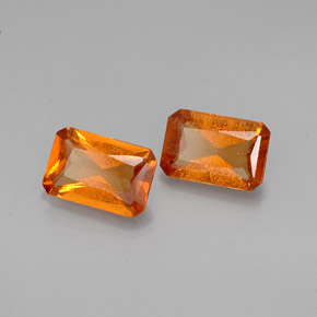Gemas de granate hessonita naranja natural de  ct, corte esmeralda, VS