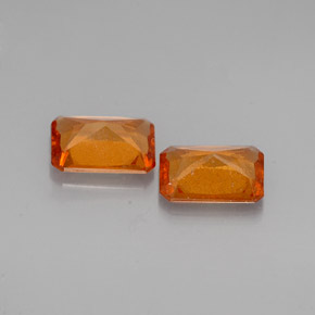 Gemas de granate hessonita naranja natural de  ct, corte esmeralda, VS
