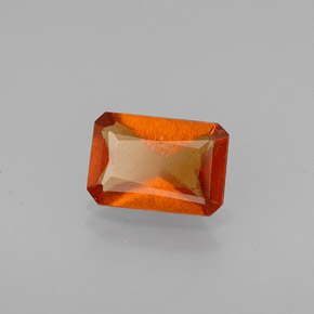 Granate hessonita naranja natural de 0,56 ct, corte esmeralda, VS-SI