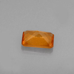 Granate hessonita naranja natural de 0,65 ct, corte esmeralda, VS
