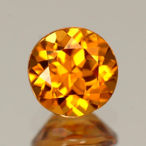 Granate hessonita naranja natural de 0,80 ct, corte redondo, VVS