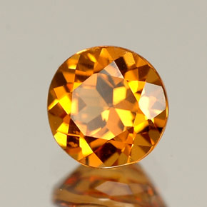 Granate hessonita naranja natural de 0,80 ct, corte redondo, VVS