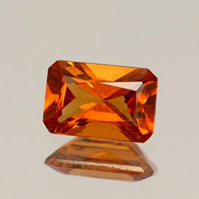 Granate hessonita naranja natural de 0,54 ct, corte esmeralda, VS