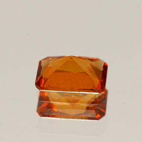 Granate hessonita naranja natural de 0,54 ct, corte esmeralda, VS