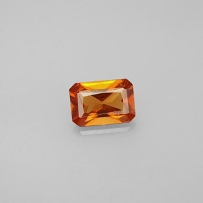 granate hessonita Naranja mandarina natural de 0.63 ct, corte esmeralda, VS