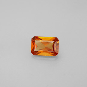 granate hessonita Naranja mandarina natural de 0.63 ct, corte esmeralda, VS