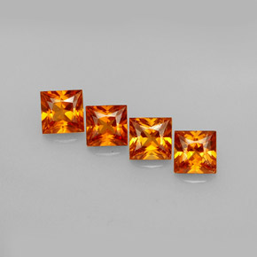 Gemas de granate hessonita naranja natural de  ct, cuadrado, VS