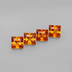 Gemas de granate hessonita naranja natural de  ct, cuadrado, VS