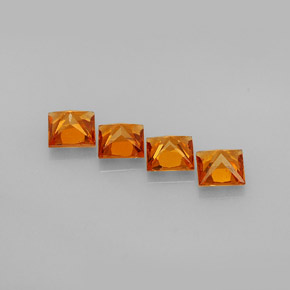 Gemas de granate hessonita naranja natural de  ct, cuadrado, VS
