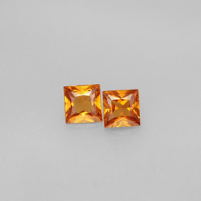 Gemas de granate hessonita naranja natural de  ct, cuadrado, VS