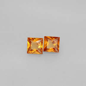 Gemas de granate hessonita naranja natural de  ct, cuadrado, VS