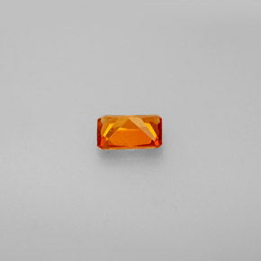 Granate hessonita naranja natural de 0,66 ct, corte esmeralda, VS