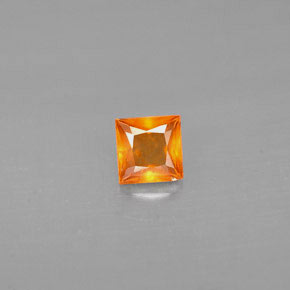 Granate hessonita naranja natural de 0,32 ct, cuadrado, VS