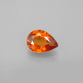 Granate hessonita naranja natural de 0,84 ct, en forma de pera, SI