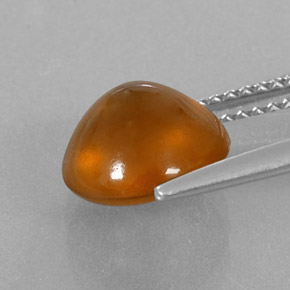 Granate hessonita naranja natural de 3,80 ct, transparente, transparente / translúcido