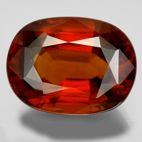 Granate hessonita naranja natural de 22,77 ct, corte óvalo, VS