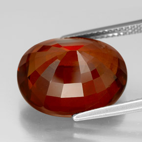 Granate hessonita naranja natural de 13,00 ct, corte óvalo, VS-SI