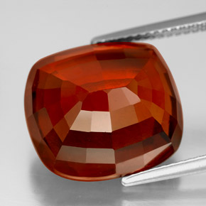Granate hessonita naranja natural de 16,30 ct, corte cojín, VS
