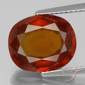 5.25ct Natural Naranja fuego Granate Hessonita, Ovalada, VS-SI