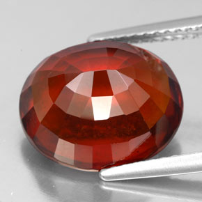 Granate hessonita naranja natural de 8,66 ct, corte óvalo, VS