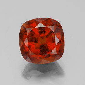 Granate hessonita naranja natural de 3,08 ct, corte cojín, VS