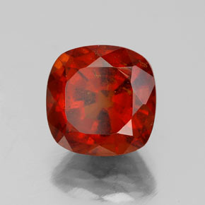 Granate hessonita naranja natural de 3,08 ct, corte cojín, VS