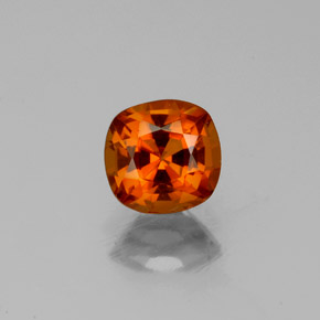 Granate hessonita naranja natural de 1,18 ct, corte cojín, VS