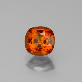 Granate hessonita naranja natural de 1,18 ct, corte cojín, VS