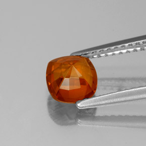 Granate hessonita naranja natural de 1,18 ct, corte cojín, VS