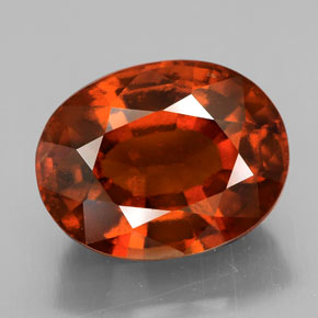 Granate hessonita naranja natural de 6,11 ct, corte óvalo, VS